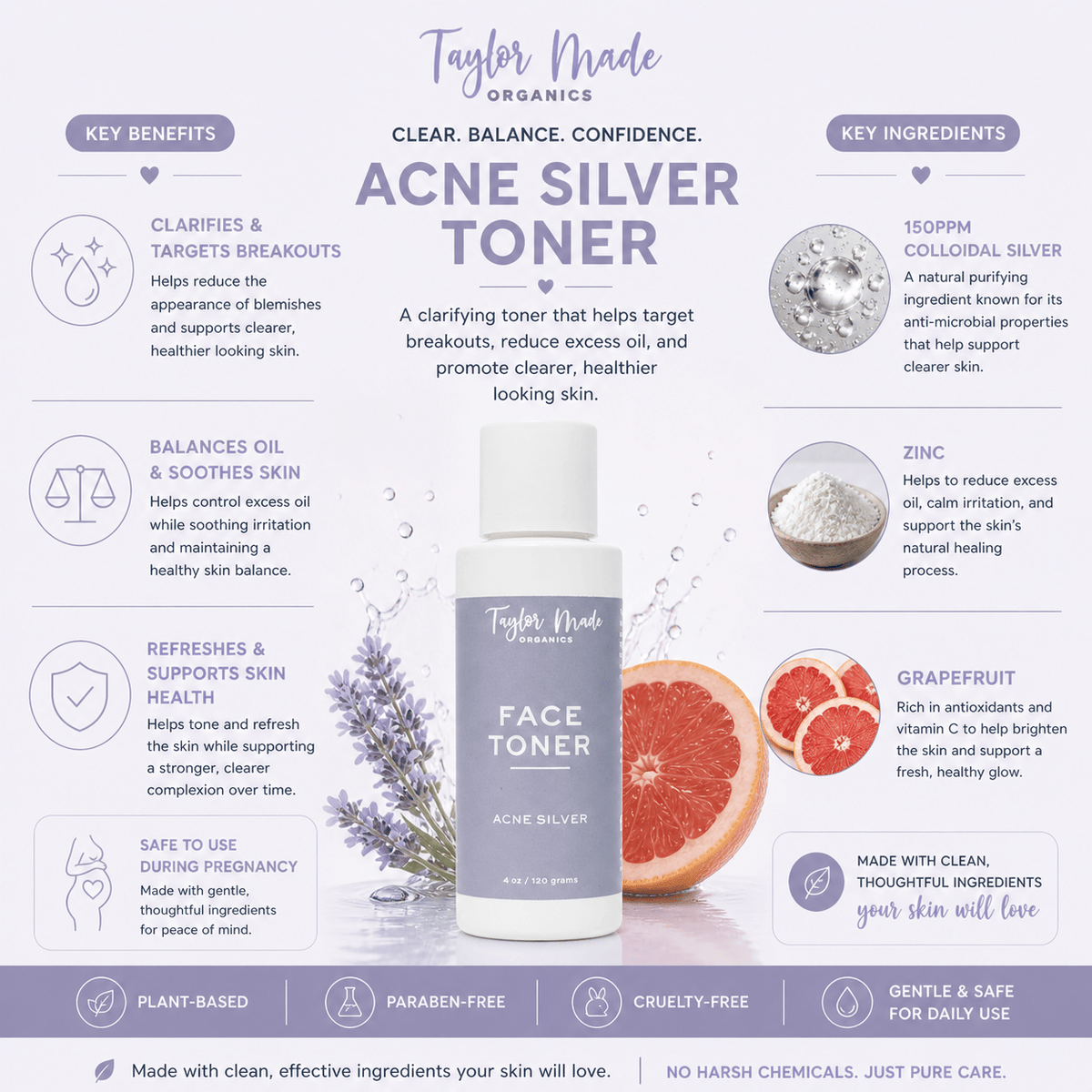 Acne Silver Toner – Colloidal Silver & Witch Hazel