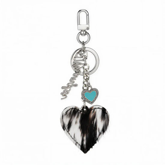 hope + joy collective Wrangler Western Heart Cowhide Bag Charm Wrangler Western Heart Cowhide Bag Charm