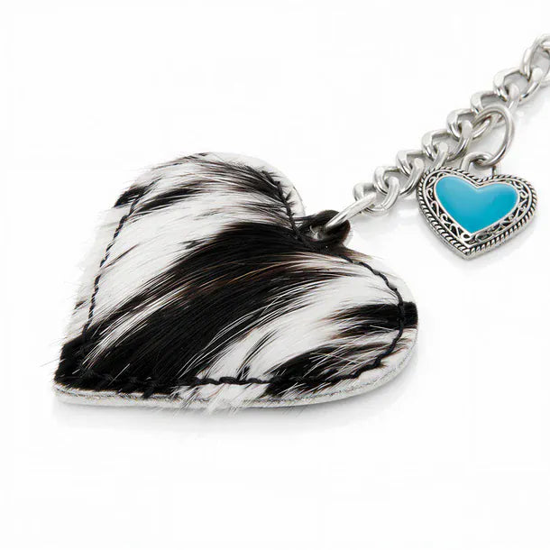 hope + joy collective Wrangler Western Heart Cowhide Bag Charm Wrangler Western Heart Cowhide Bag Charm