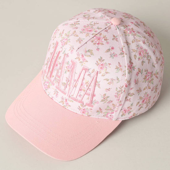 Fashion City hat ONE SIZE MAMA Embroidered Pink Floral Trucker Hat MAMA Embroidered Pink Floral Trucker Hat