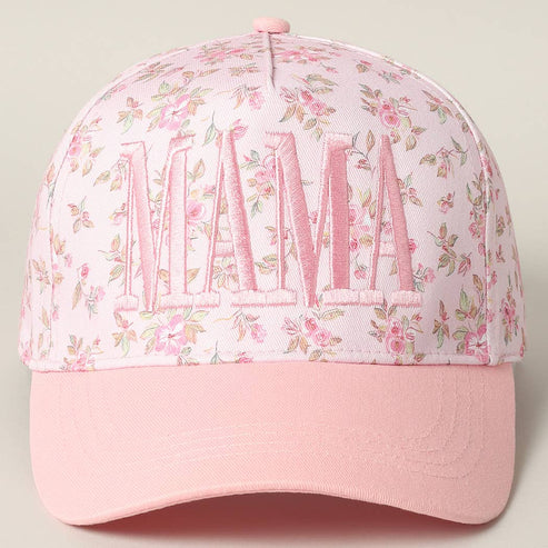 Fashion City hat ONE SIZE MAMA Embroidered Pink Floral Trucker Hat MAMA Embroidered Pink Floral Trucker Hat