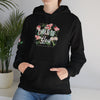 Hoodie / Black with pink roses image that reads "I am a Child of God" in white font
