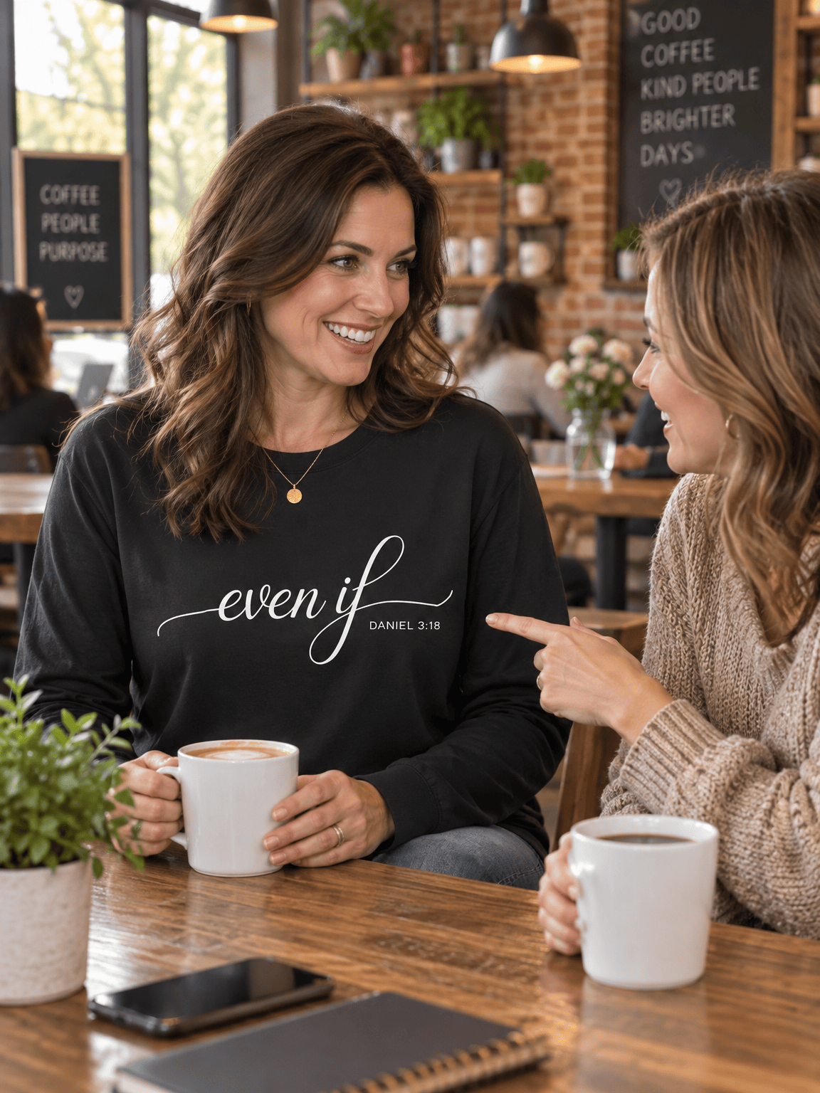 hope + joy collective apparel "Even If" Daniel 3:18 Long-Sleeve Graphic Tee "Even If" Daniel 3:18 Long-Sleeve Graphic Tee