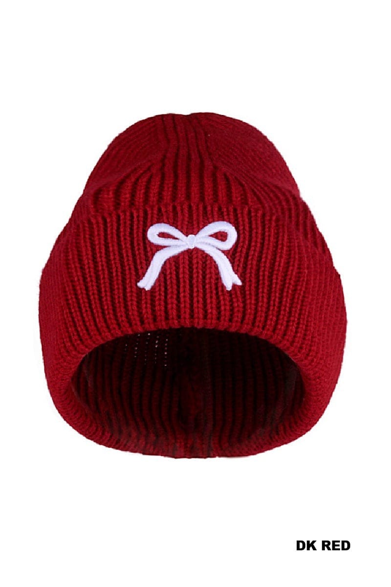 hope + joy collective COQUETTE BOW EMBROIDERED CUFF BEANIE COQUETTE BOW EMBROIDERED CUFF BEANIE