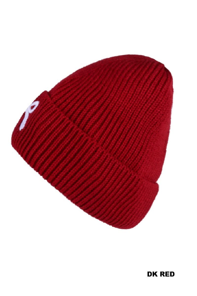 hope + joy collective COQUETTE BOW EMBROIDERED CUFF BEANIE COQUETTE BOW EMBROIDERED CUFF BEANIE