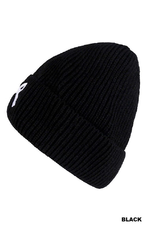 hope + joy collective COQUETTE BOW EMBROIDERED CUFF BEANIE COQUETTE BOW EMBROIDERED CUFF BEANIE
