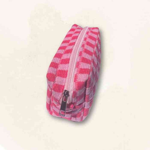 hope + joy collective cosmetic bag Pink Checkered Cosmetic Bag with Collagen Lip Mask Pink Checkered Cosmetic Bag with Collagen Lip Mask
