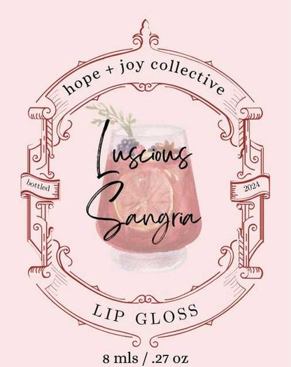 hope + joy collective cosmetics Luscious Sangria Flavor HJC Beverage Inspired Lip Glosses