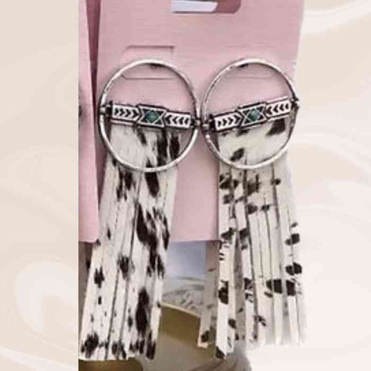 Cowhide Fringe Earrings