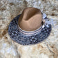hope + joy collective hat Abalone Cowgirl Hat with Pink & Burlap Floral & Feather Accents Abalone Cowgirl Hat | Western Style with Floral & Feather Details