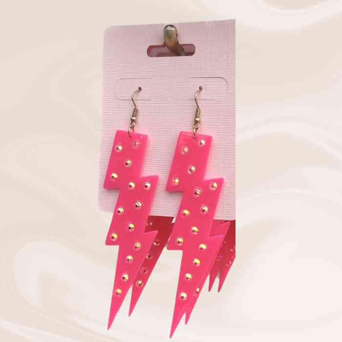 hope + joy collective Hot Pink Lighting Bolt Earrings