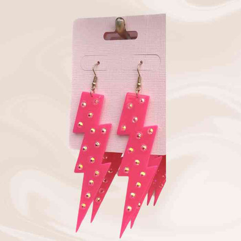 hope + joy collective Hot Pink Lighting Bolt Earrings