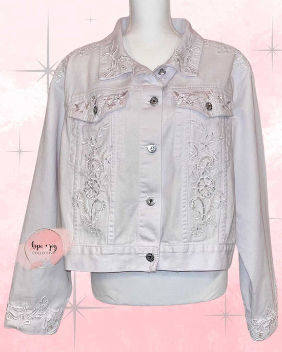 hope + joy collective jacket 3XL HJC Plus-Size White Denim Bridal Jacket HJC Plus-Size White Denim Bridal Jacket