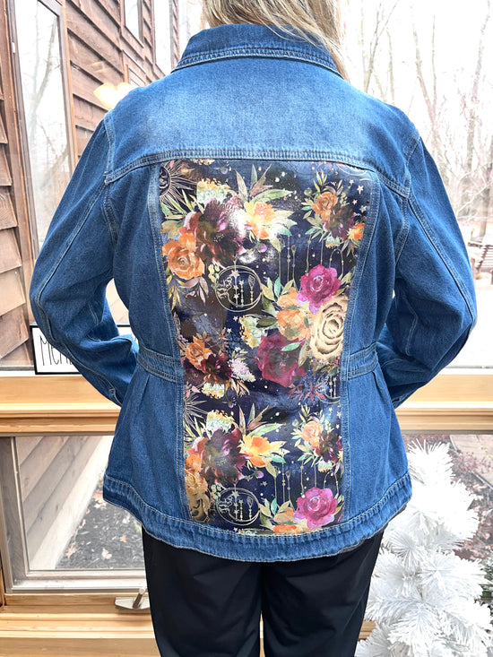 hope + joy collective jacket Celestial Floral Plus Denim Jacket Celestial Floral Plus Denim Jacket