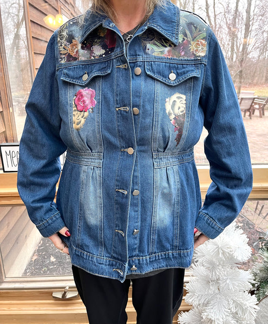 hope + joy collective jacket Celestial Floral Plus Denim Jacket Celestial Floral Plus Denim Jacket