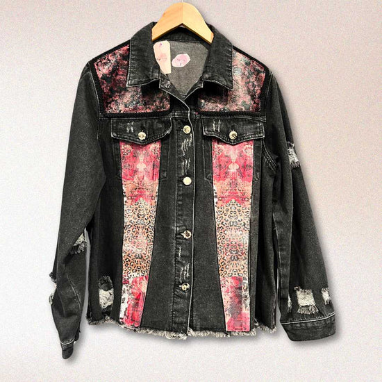 hope + joy collective jacket Isaiah 40:8 Black Distressed Denim Jacket Isaiah 40:8 Black Distressed Denim Jacket