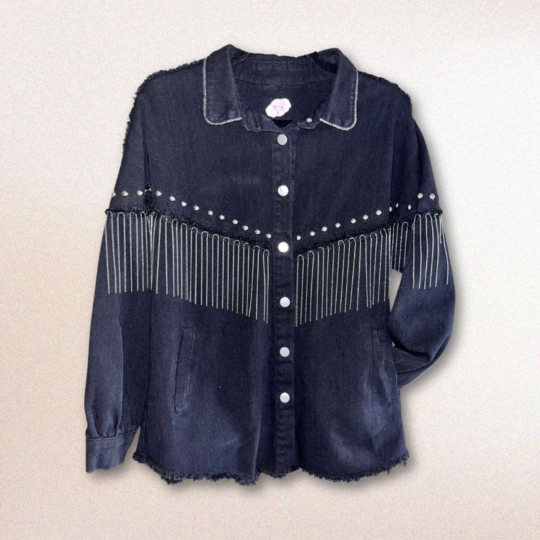 hope + joy collective jacket L The Good Fight Moulin Rouge Roadrunner Denim Shacket The Good Fight Moulin Rouge Roadrunner Denim Shacket