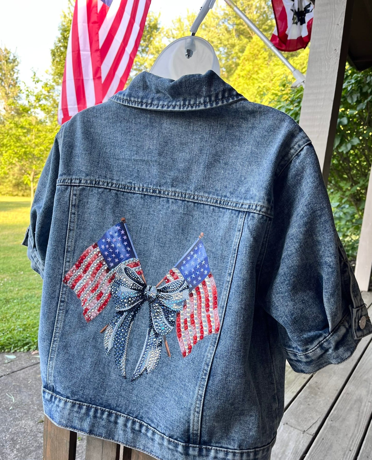 hope + joy collective jacket Large American Flag Patriotic Glam Jacket American Flag Patriotic Glam Jacket