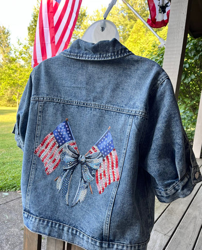 hope + joy collective jacket Large American Flag Patriotic Glam Jacket American Flag Patriotic Glam Jacket