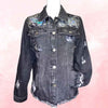 hope + joy collective jacket Medium Proverbs 31:30 Black Distressed Denim Jacket Proverbs 31:30 Black Distressed Denim Jacket