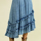 hope + joy collective Jean Skirt Asymmetrical Ruffle Midi Skirt Asymmetrical Ruffle Midi Skirt