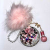 hope + joy collective keychain Pink Rhinestone Compact Mirror with Lip Gloss Keychain Pink Rhinestone Compact Mirror with Lip Gloss Keychain