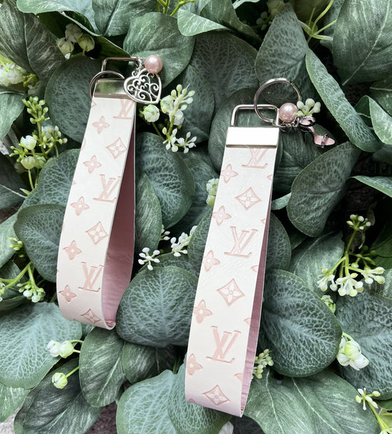 hope + joy collective keychain Redeemed Rose Filigree Heart Charm Designer-Inspired Faux Leather Wristlet Keychain – Bag Charm & Key Ring Designer-Inspired Faux Leather Wristlet Keychain – Bag Charm & Key Ring
