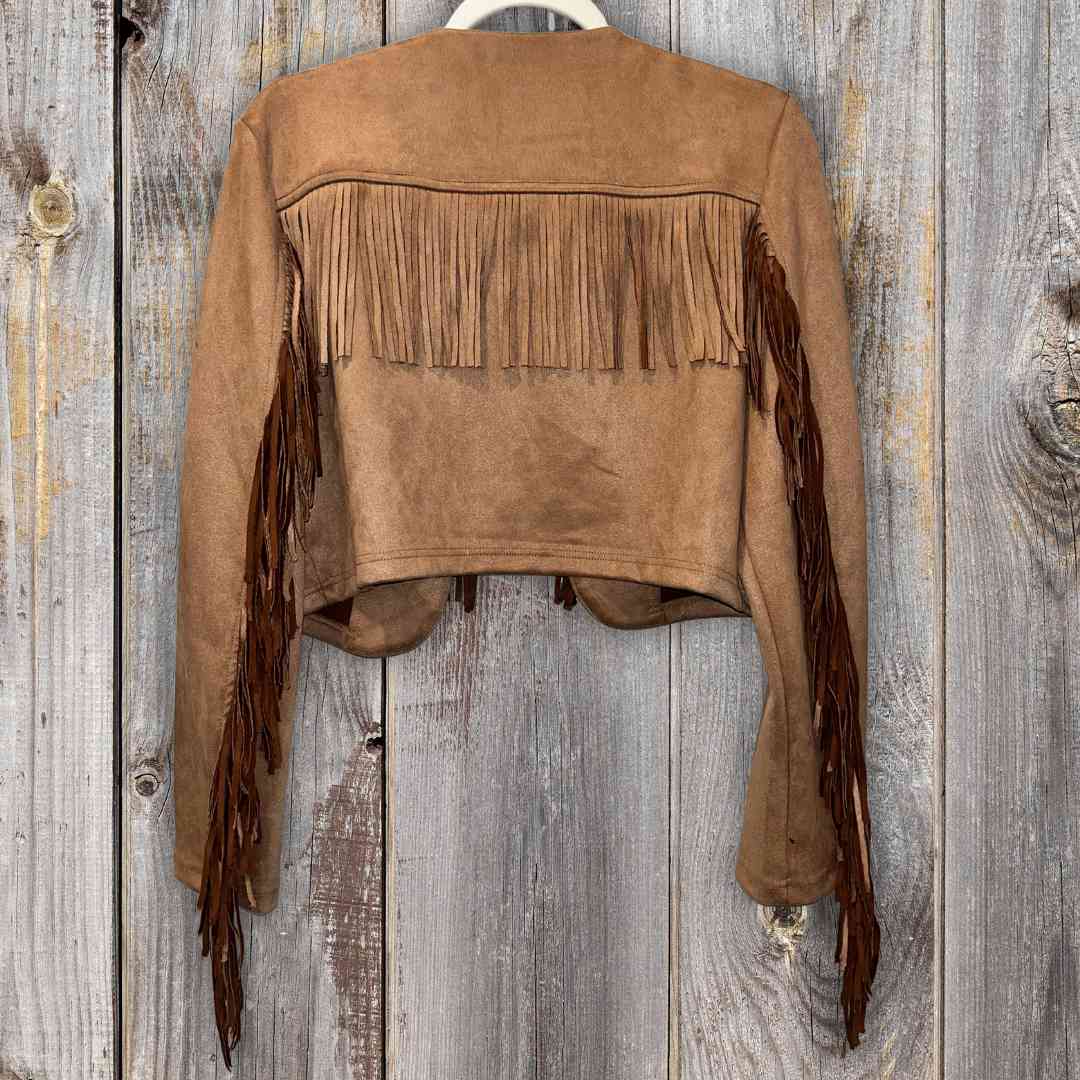 hope + joy collective Large Faux Suede Fringe Jacket