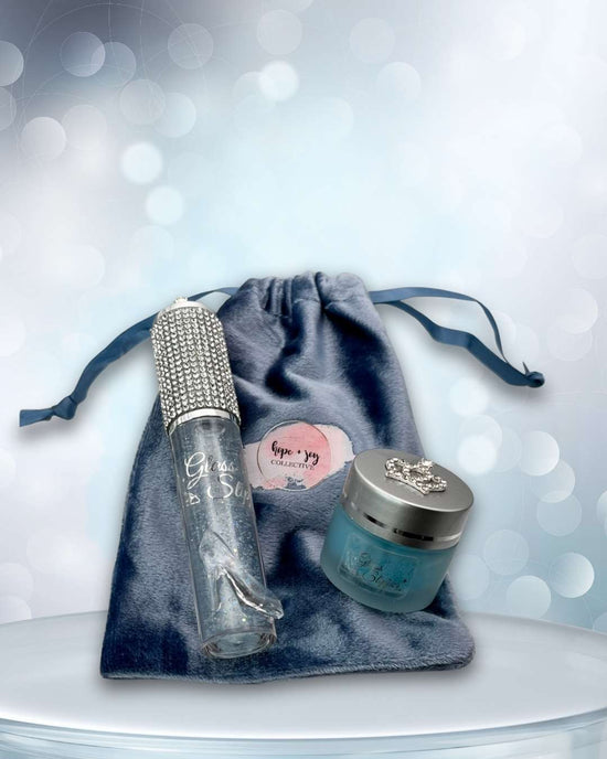 hope + joy collective lip gloss, beauty, cosmetics Glass Slipper Limited Edition Lip Gloss and Scrub Set - Rhinestone Crown - Christian Gift Glass Slipper Limited Edition Lip Gloss and Scrub Set - Rhinestone Crown - Christian Gift