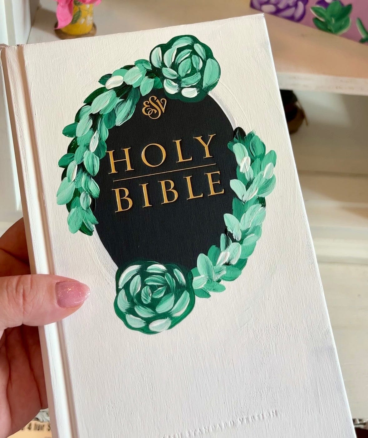 hope + joy collective Medium Hand Painted Bible Hand Painted Bibles by Nicole Brown Hand Painted Bibles by Nicole Brown