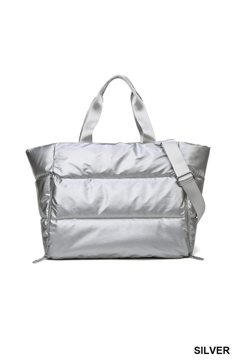 hope + joy collective Puffy Quilted Waterproof Travel Tote Bag Puffy Quilted Waterproof Travel Tote Bag
