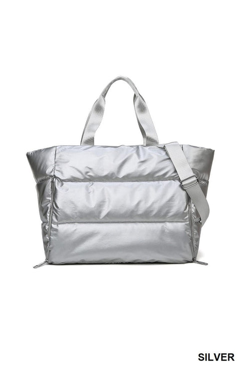 hope + joy collective Puffy Quilted Waterproof Travel Tote Bag Puffy Quilted Waterproof Travel Tote Bag