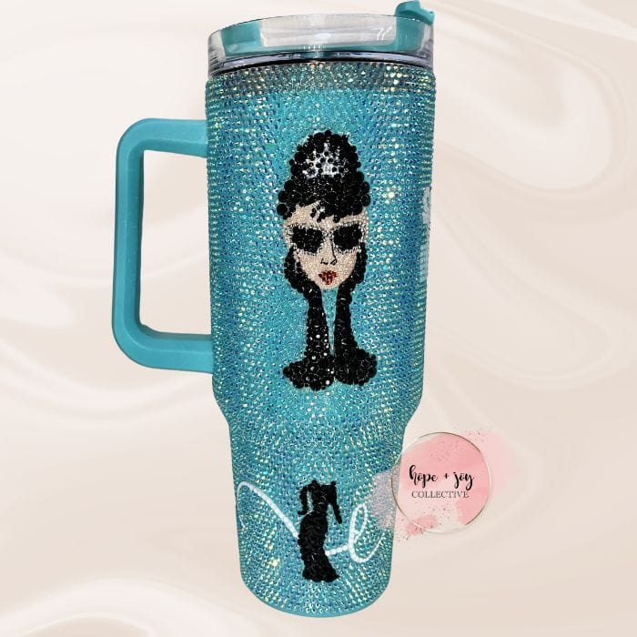 hope + joy collective Rhinestone Mug | 40 oz Insulated Tumbler | Breakfast at Tiffany's Inspired