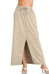 hope + joy collective Skirt Beige / S French Terry Acid-Washed Knit Skirt French Terry Acid-Washed Knit Skirt