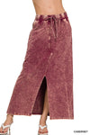 hope + joy collective Skirt Maroon / S French Terry Acid-Washed Knit Skirt French Terry Acid-Washed Knit Skirt
