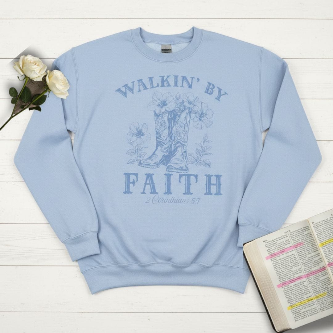 hope + joy collective Sweatshirt Walkin’ By Faith Cowgirl Sweatshirt Walkin’ By Faith Cowgirl Sweatshirt