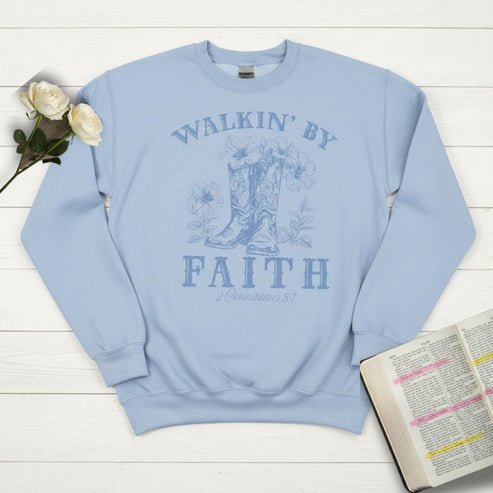 hope + joy collective Sweatshirt Walkin’ By Faith Cowgirl Sweatshirt Walkin’ By Faith Cowgirl Sweatshirt