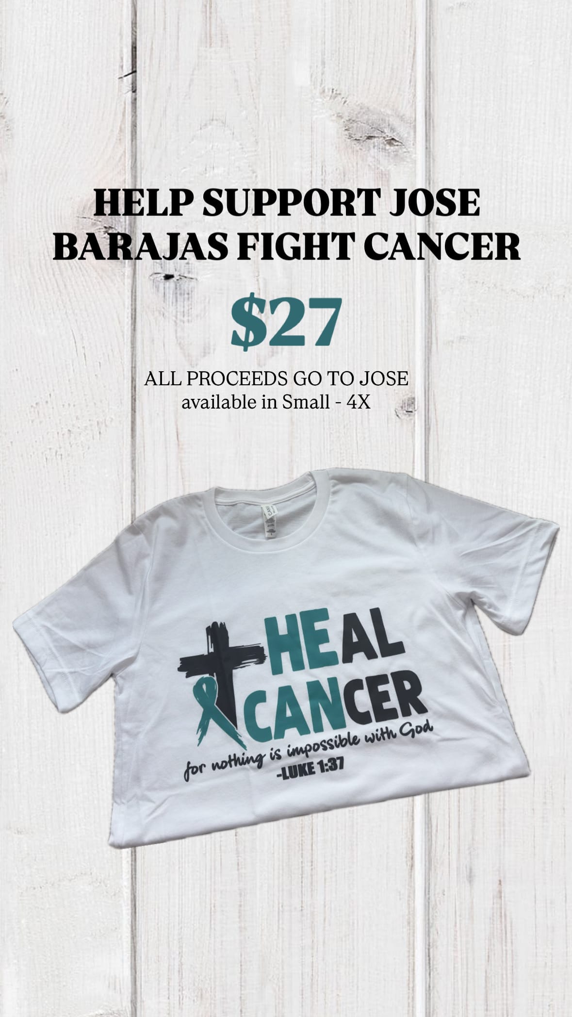 hope + joy collective T-Shirt He Can Heal Cancer T-Shirt He Can Heal Cancer T-Shirt