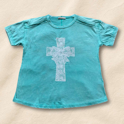 hope + joy collective T-Shirt Mint Green / S Grace & Lace Cross T-Shirt | Bright Pastel Tee Grace & Lace Cross T-Shirt | Bright Pastel Tee