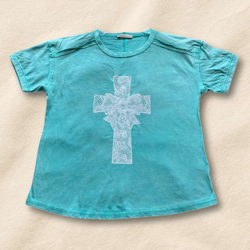 hope + joy collective T-Shirt Mint Green / S Grace & Lace Cross T-Shirt | Bright Pastel Tee Grace & Lace Cross T-Shirt | Bright Pastel Tee