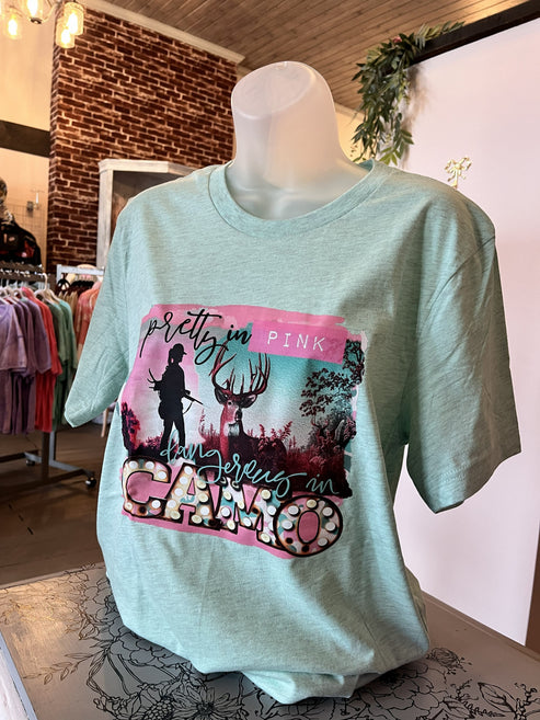 hope + joy collective T-Shirt Pretty in Pink - Dangerous in Camo T-Shirt Pretty in Pink - Dangerous in Camo T-Shirt