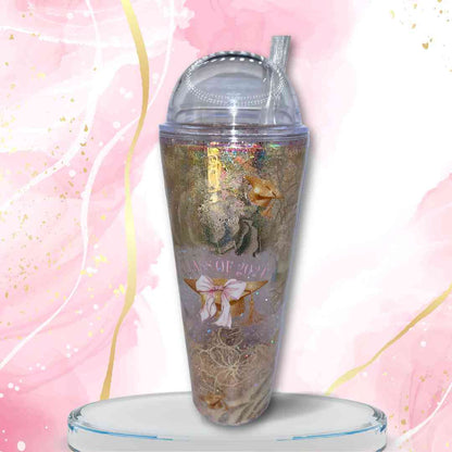 hope + joy collective tumbler 2024 Senior Glam Glitter Globe Tumbler