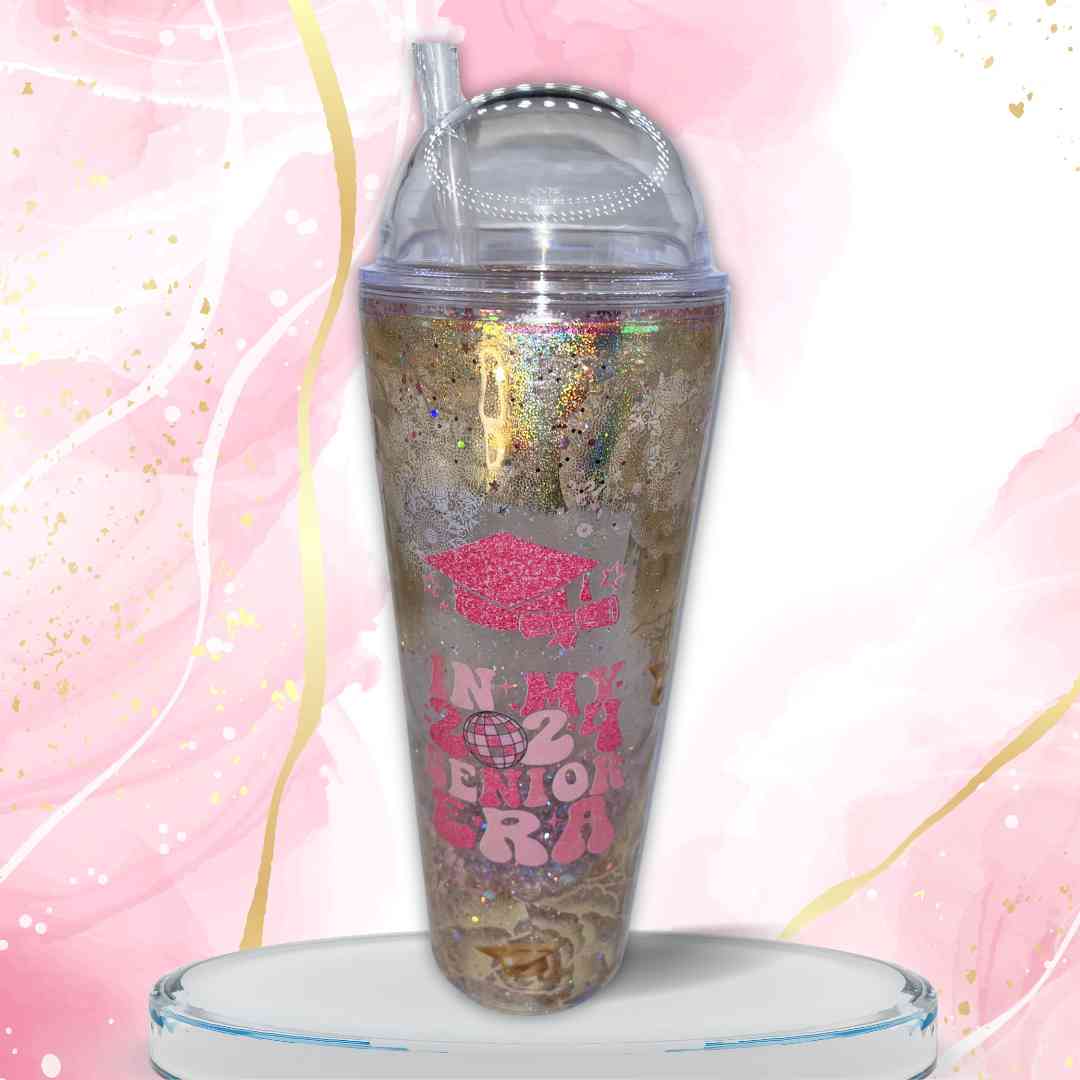 hope + joy collective tumbler 2024 Senior Glam Glitter Globe Tumbler