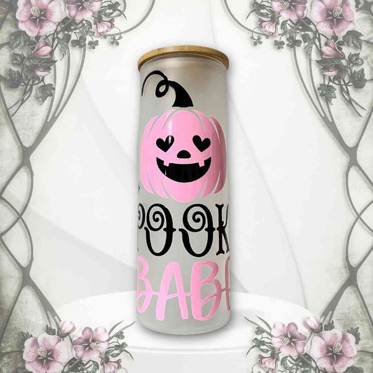 hope + joy collective tumbler Spooky Babe Frosted Glass Tumbler with Lid