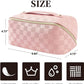 hope + joy collective Vegan Leather Checkered Make-up Bag Vegan Leather Checkered Make-up Bag
