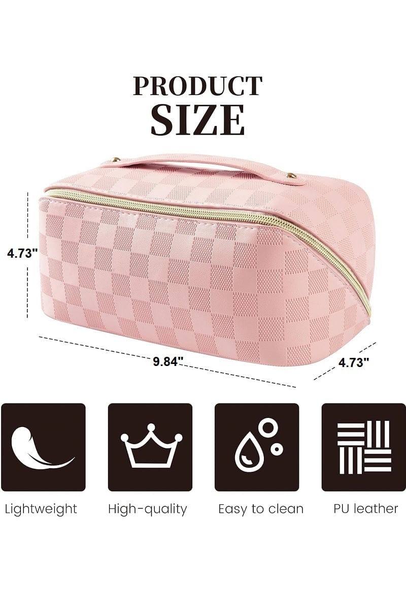 hope + joy collective Vegan Leather Checkered Make-up Bag Vegan Leather Checkered Make-up Bag