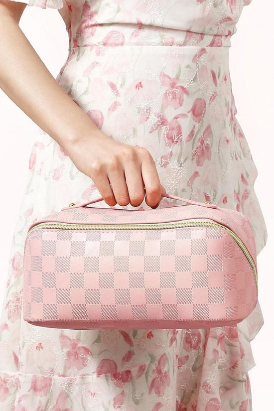 hope + joy collective Vegan Leather Checkered Make-up Bag Vegan Leather Checkered Make-up Bag