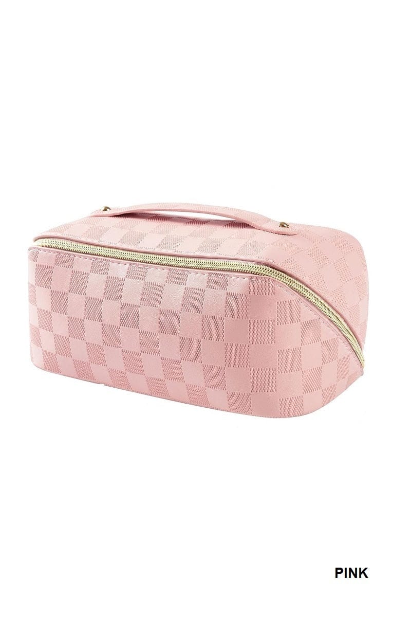 hope + joy collective Vegan Leather Checkered Make-up Bag Vegan Leather Checkered Make-up Bag
