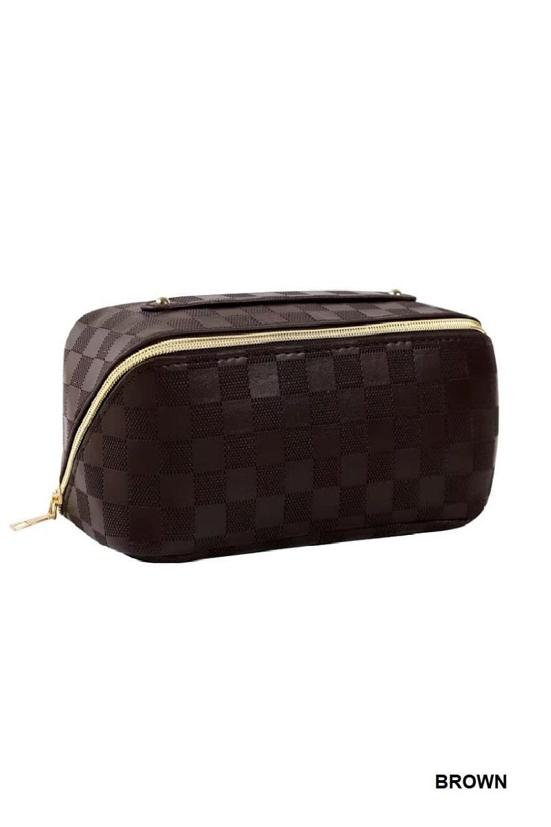 hope + joy collective Vegan Leather Checkered Make-up Bag Vegan Leather Checkered Make-up Bag