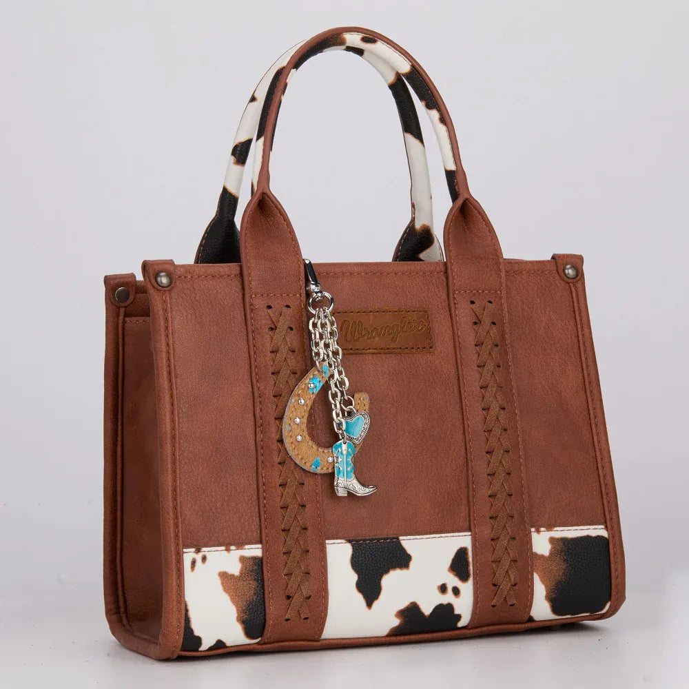 hope + joy collective Wrangler Western Cowhide Horseshoe Bag Charm - Horse Shoe Wrangler Western Cowhide Horseshoe Bag Charm - Horse Shoe